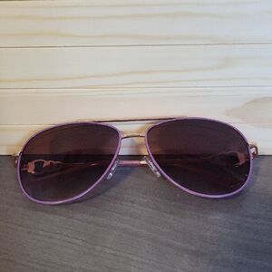 Rose Gold Lavender Pink Pilot Aviator Ladies Sunglasses